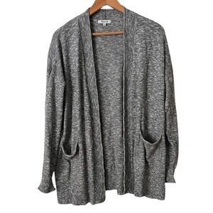 Madewell Gray Classic Open Front Cardigan, Large